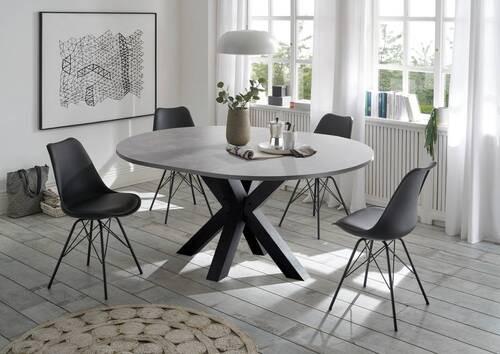 Ausziehtisch in Graphitfarben/Schwarz - Graphitfarben/Schwarz, MODERN, Holzwerkstoff (130-170/130/78cm) - ecoTree