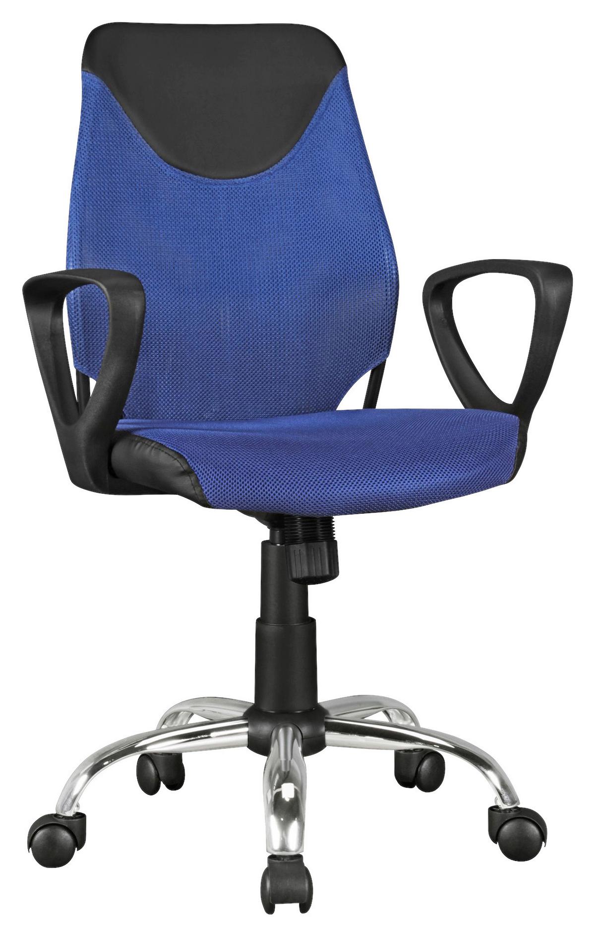 Jugenddrehstuhl Kika ca.60x105x60cm Blau - Blau/Chromfarben, MODERN, Kunststoff/Metall (60/105/60cm) - MID.YOU