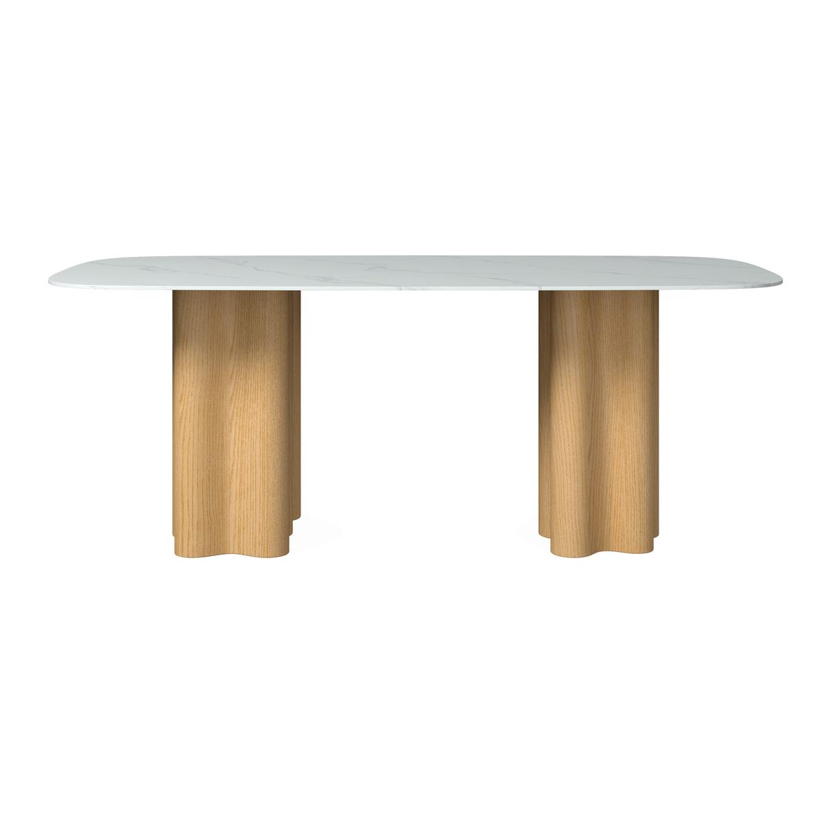 Étkezőasztal Elenya - tölgyfa színű/fehér, Modern, faalapú anyag/kő (200/76/100cm) - Bessagi Home