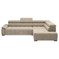 Ecksofa Beige - Beige/Schwarz, Modern, Kunststoff/Textil (283/206cm) - Premium Living