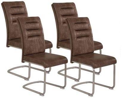 Schwingstuhl Paula S Schlammfarben 4er-Set - Schlammfarben/Edelstahlfarben, MODERN, Textil/Metall (45/102/65cm) - MID.YOU
