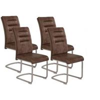 Schwingstuhl Paula S Schlammfarben 4er-Set - Schlammfarben/Edelstahlfarben, MODERN, Textil/Metall (45/102/65cm) - MID.YOU