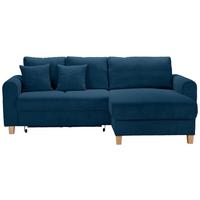 Wohnlandschaft Lille Blau - Blau/Hellbraun, MODERN, Holz/Textil (232/110/156cm) - Mömax
