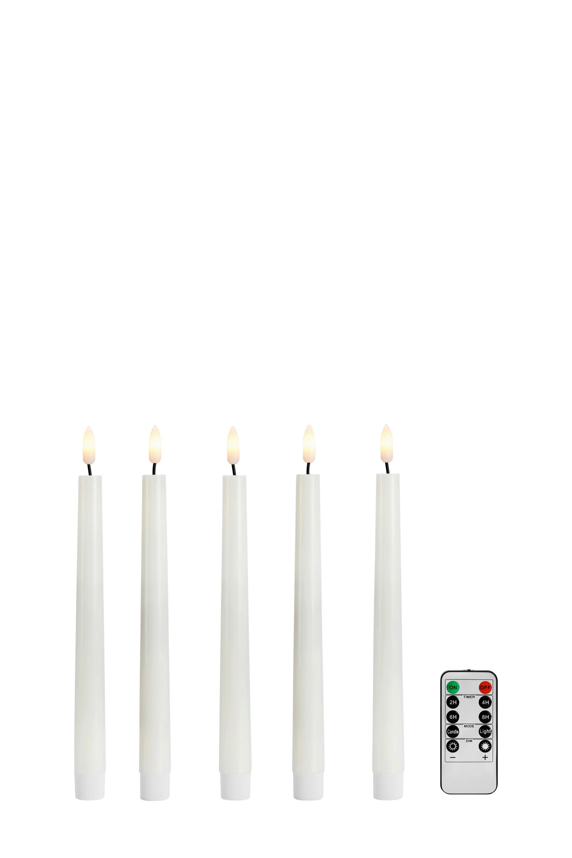 LED-Kerzenset Candle Weiß max. 0,05 Watt - Weiß, Basics, Paraffin (2,2/2,2/20cm) - Markslöjd