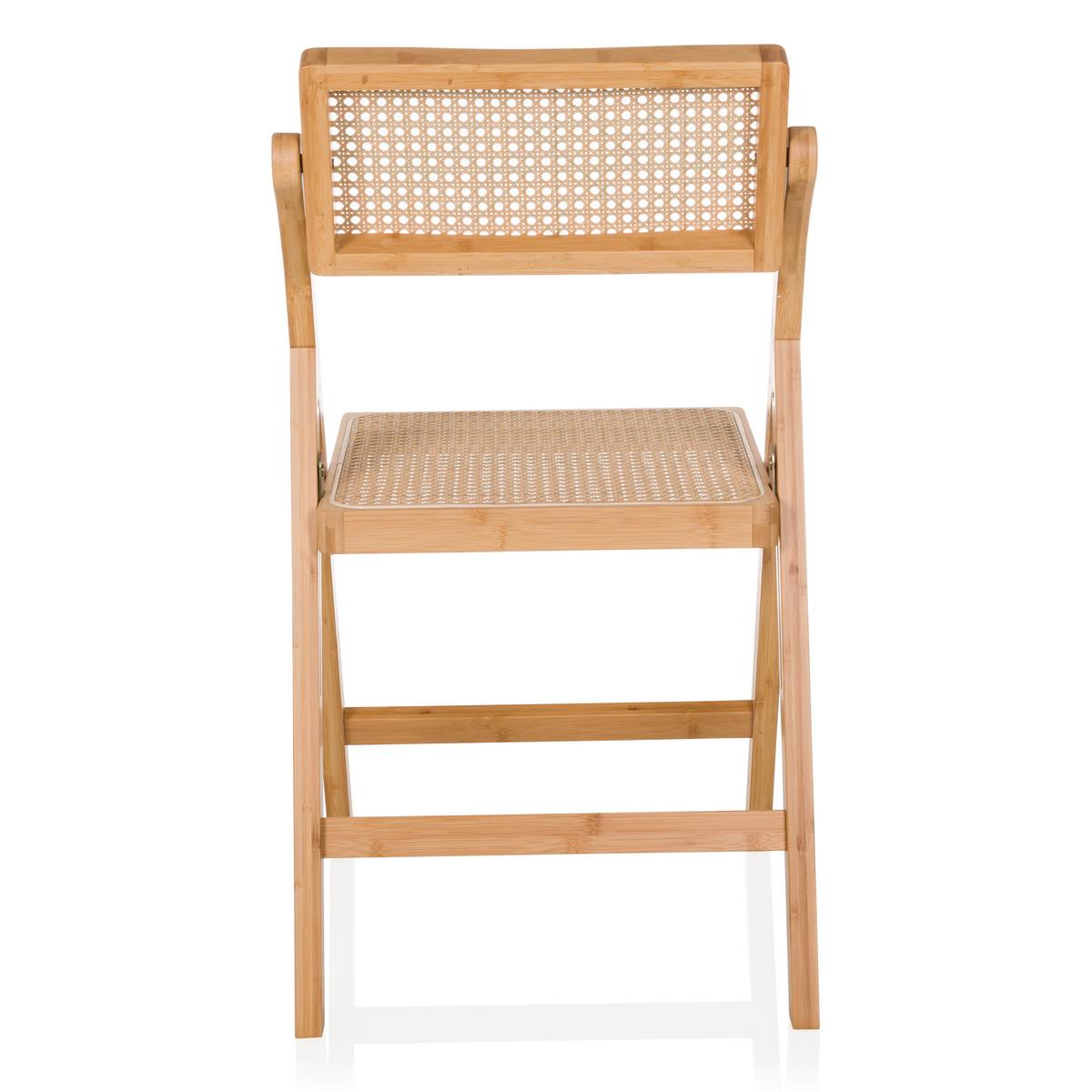 Zložljiv Stol Tudela Bamboo, Rjava - rjava, Moderno, les (45,5/83,5/45cm) - Gardenson