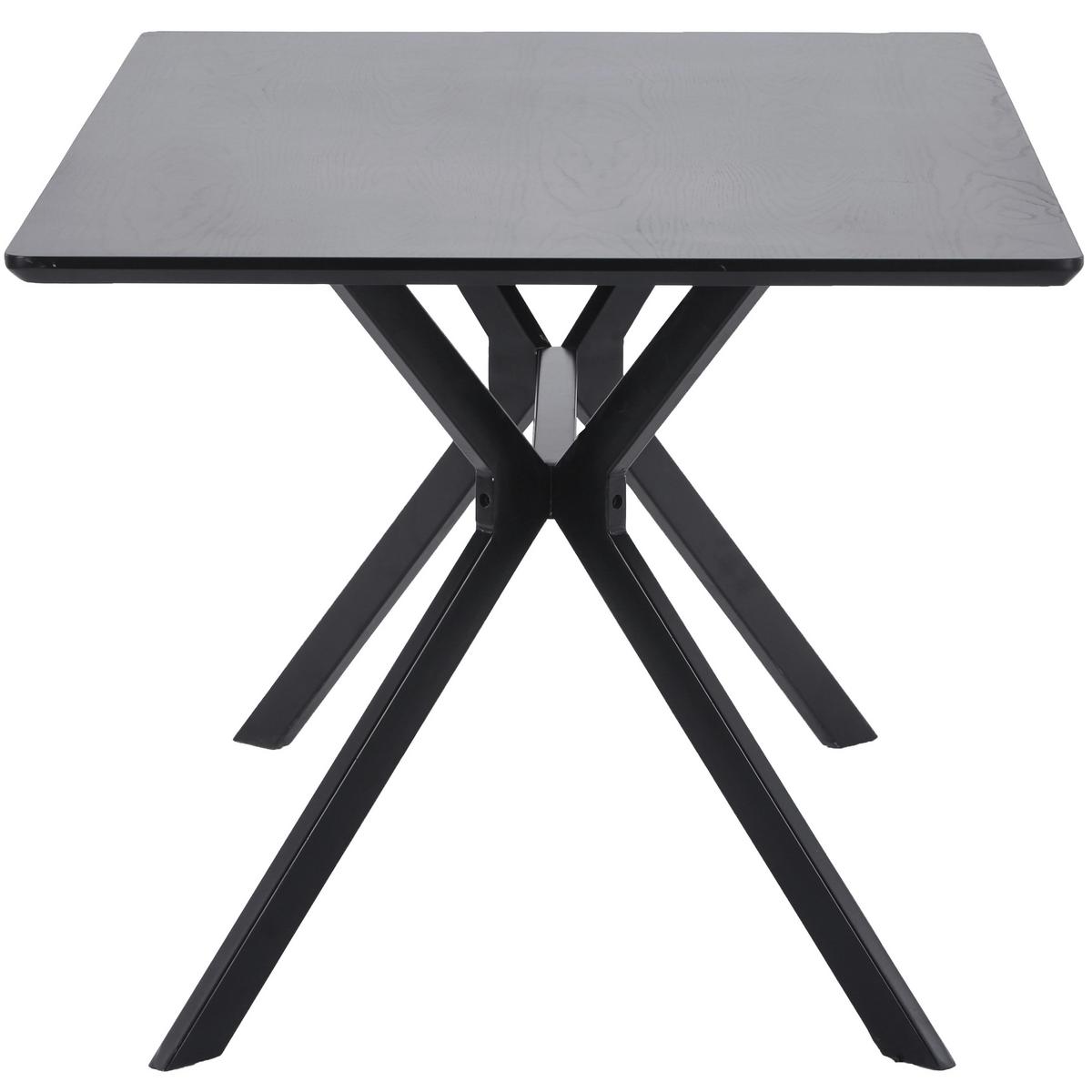 Esstisch Bruno Schwarz L: 200 cm - Schwarz, Design, Holzwerkstoff/Metall (200/90/75cm) - Livetastic