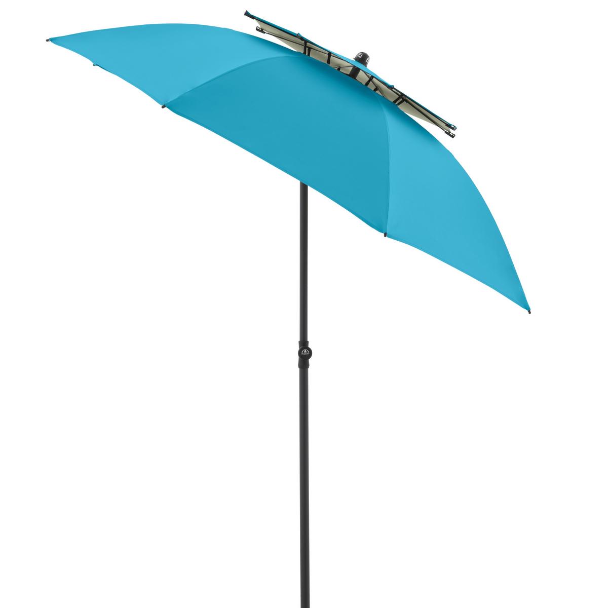 Sonnenschirm GS Windprofi Neo 200 Hellblau/Anthrazit - Anthrazit/Hellblau, KONVENTIONELL, Textil/Metall (200/238cm) - Doppler