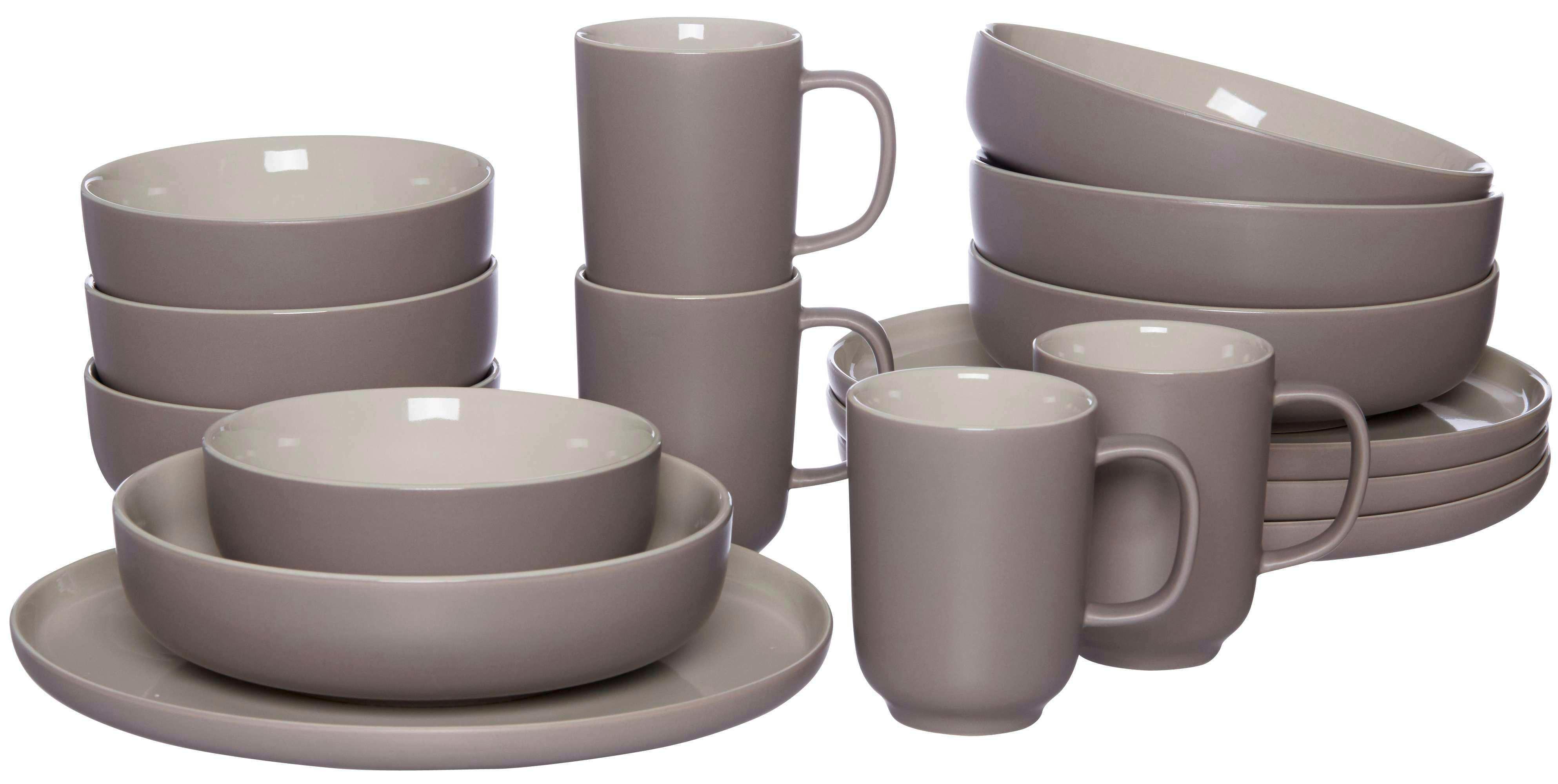 SERWIS OBIADOWO-ŚNIADANIOWY JASPER - taupe, Design, ceramika (41/39/34cm) - Ritzenhoff Breker