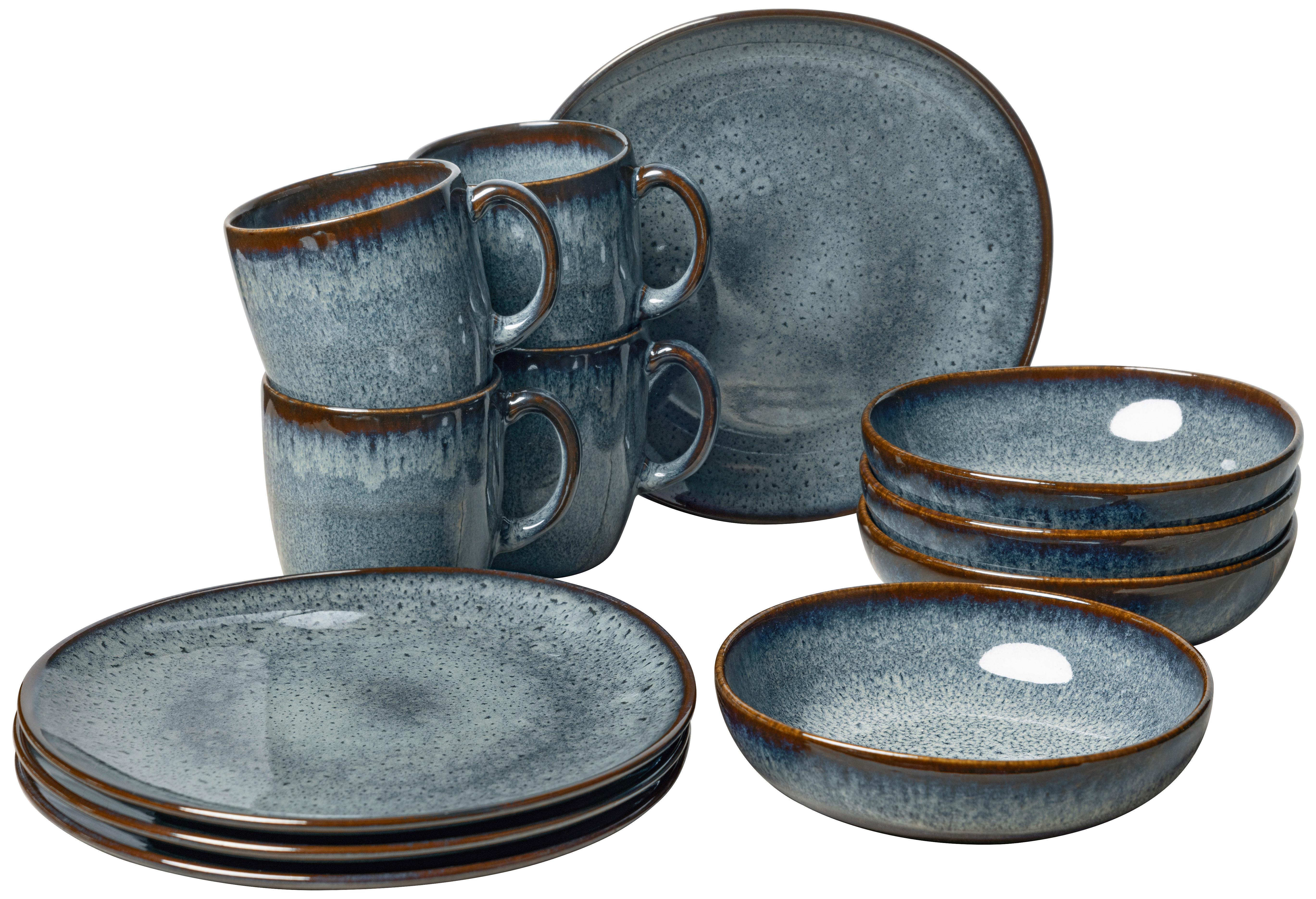 SERWIS ŚNIADANIOWY LAVE GRIS VILLEROY & BOCH - ciemnoszary, Basics, ceramika (34,5/19,4/32cm) - Villeroy & Boch