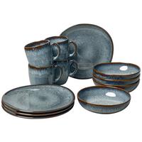 SERWIS ŚNIADANIOWY LAVE GRIS VILLEROY & BOCH - ciemnoszary, Basics, ceramika (34,5/19,4/32cm) - Villeroy & Boch