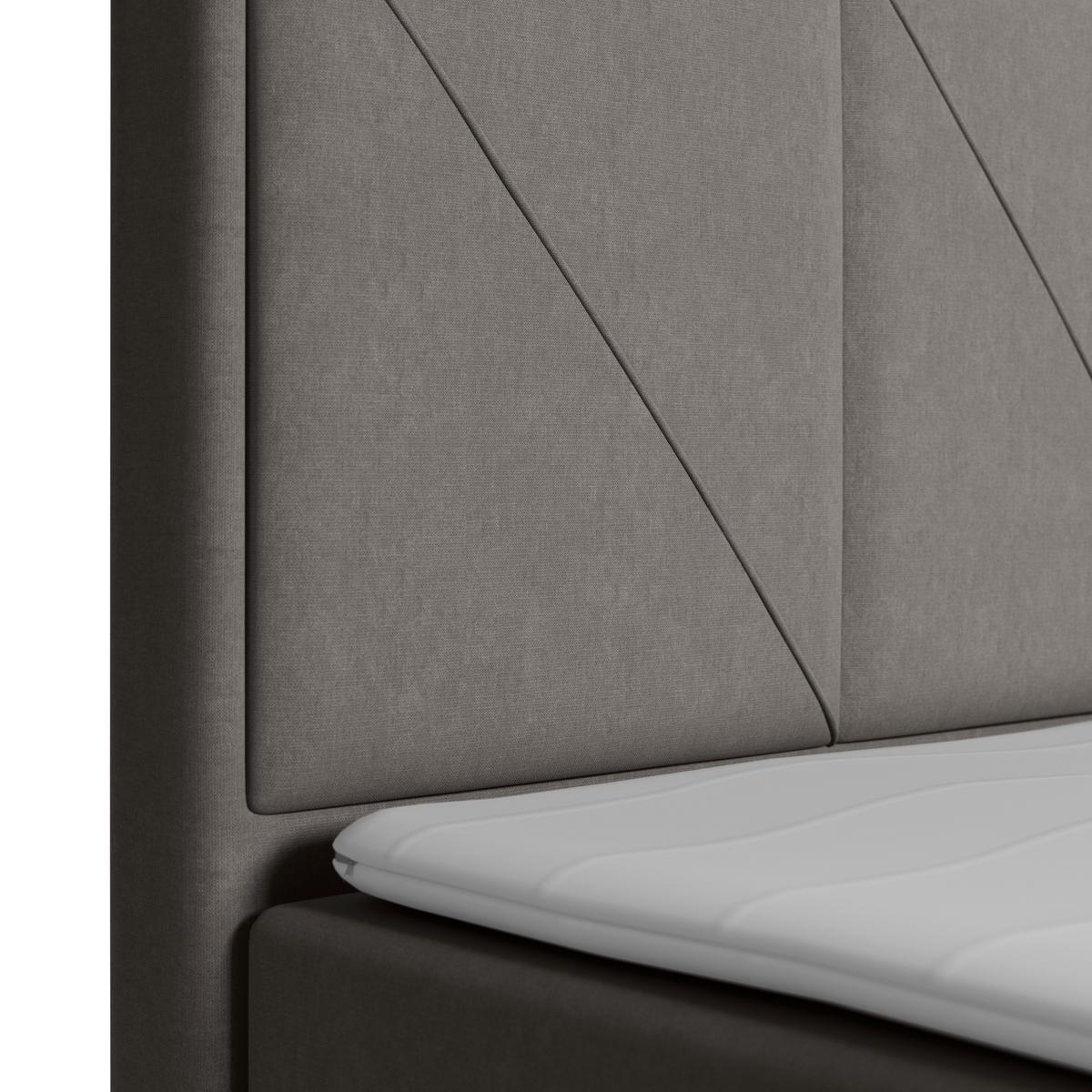 Boxspringbett Oslo Hellgrau ca. 180x200 cm Hellgrau - Hellgrau/Schwarz, MODERN, Holzwerkstoff/Kunststoff (180/200cm) - MID.YOU