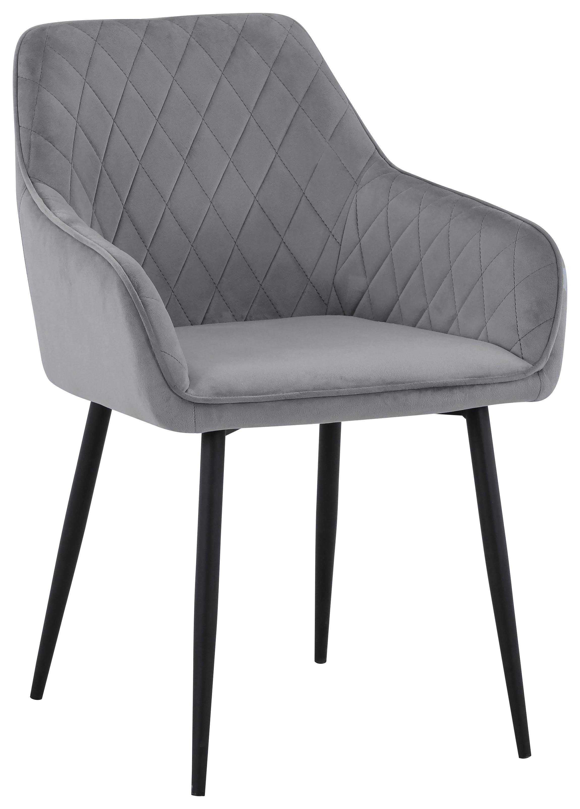 KRZESŁO Z PODŁOKIETNIKAMI STU - czarny/szary, Design, metal/tkanina (56/82,5/61,5cm) - Novel