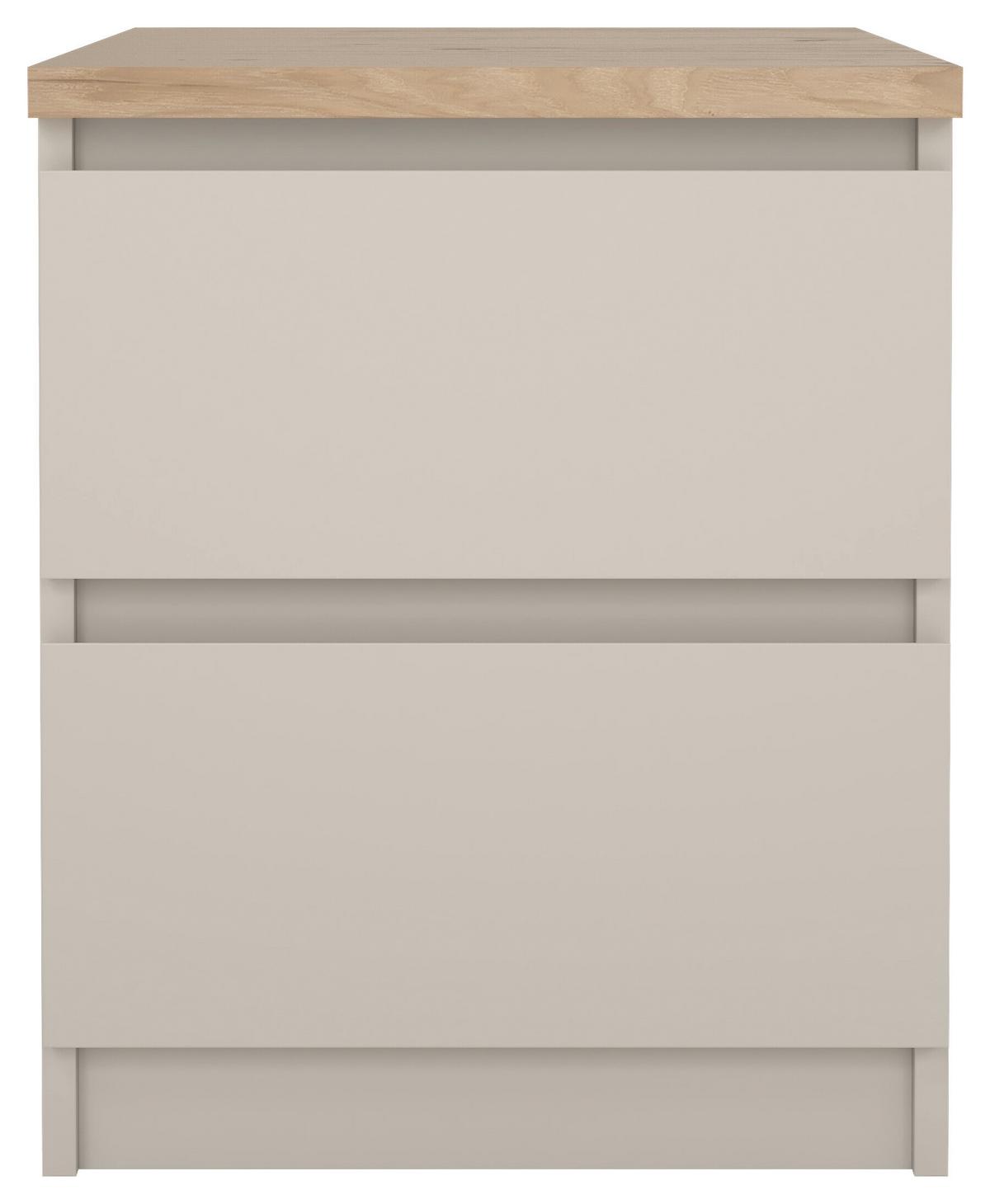 SZAFKA NOCNA NAIA - kolor dębowy/kaszmir, Basics, materiał drewnopochodny (40,4/49,5/50cm) - Boxxx