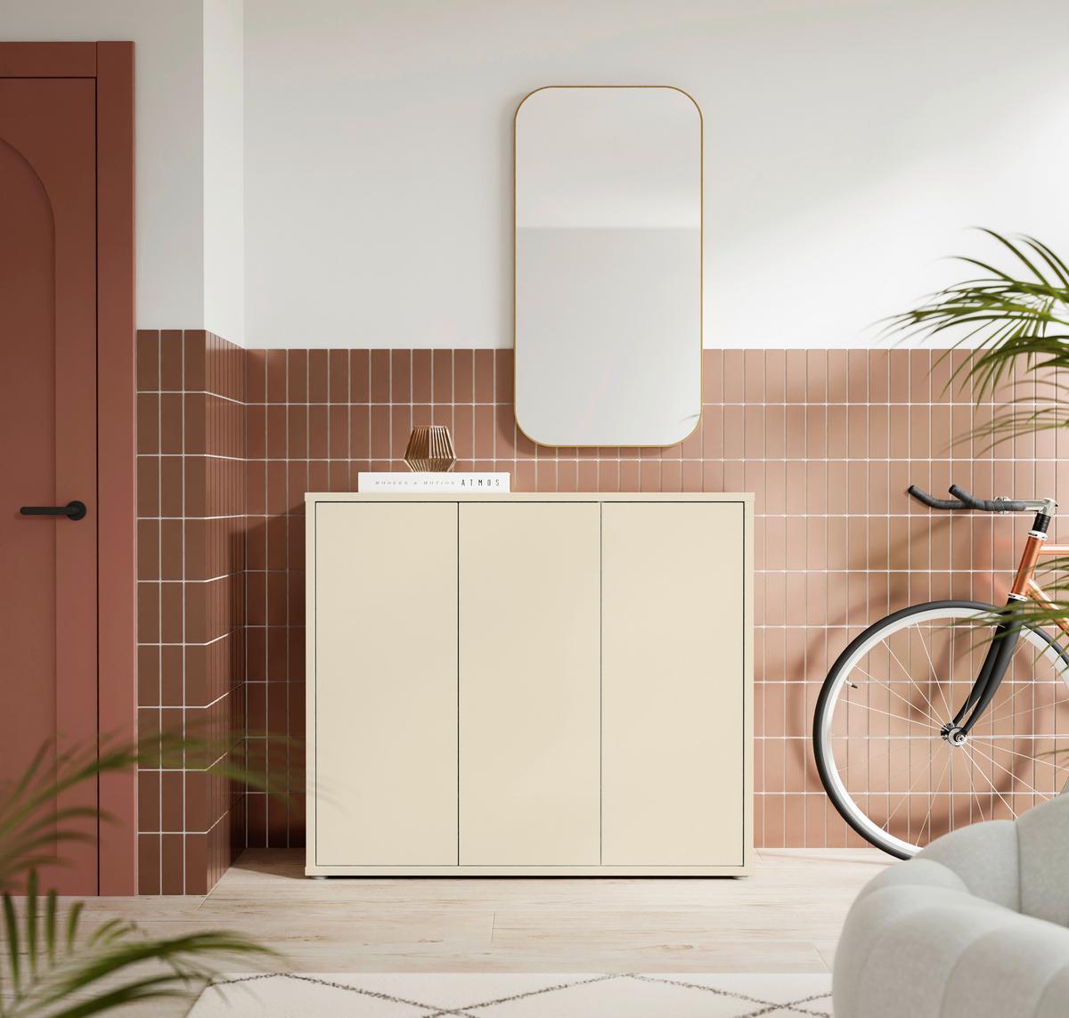 Dulap pentru pantofi ALICE SPRINGS - nisipiu, Modern, material pe bază de lemn (109,2/99,1/34,9cm) - Modern Living