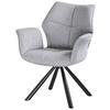 STOL MED ARMSTÖD ANTONIA - grå/svart, Modern, metall/textil (45/88/62cm) - Mömax
