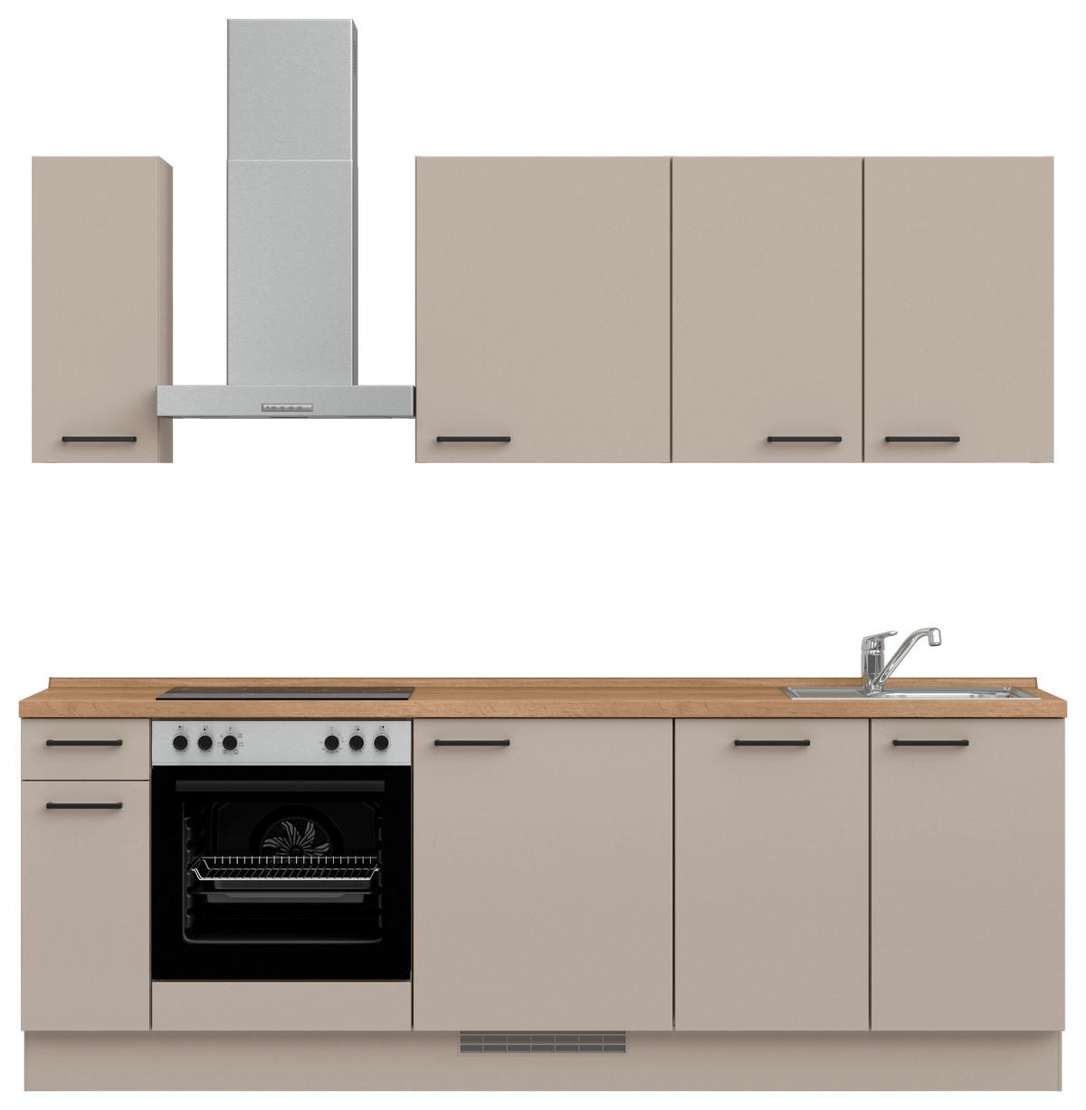 Küchenleerblock Easytouch Low o. Geräte Sandfarben - Sandfarben/Eichefarben, MODERN, Holzwerkstoff/Metall (240cm) - Nobilia