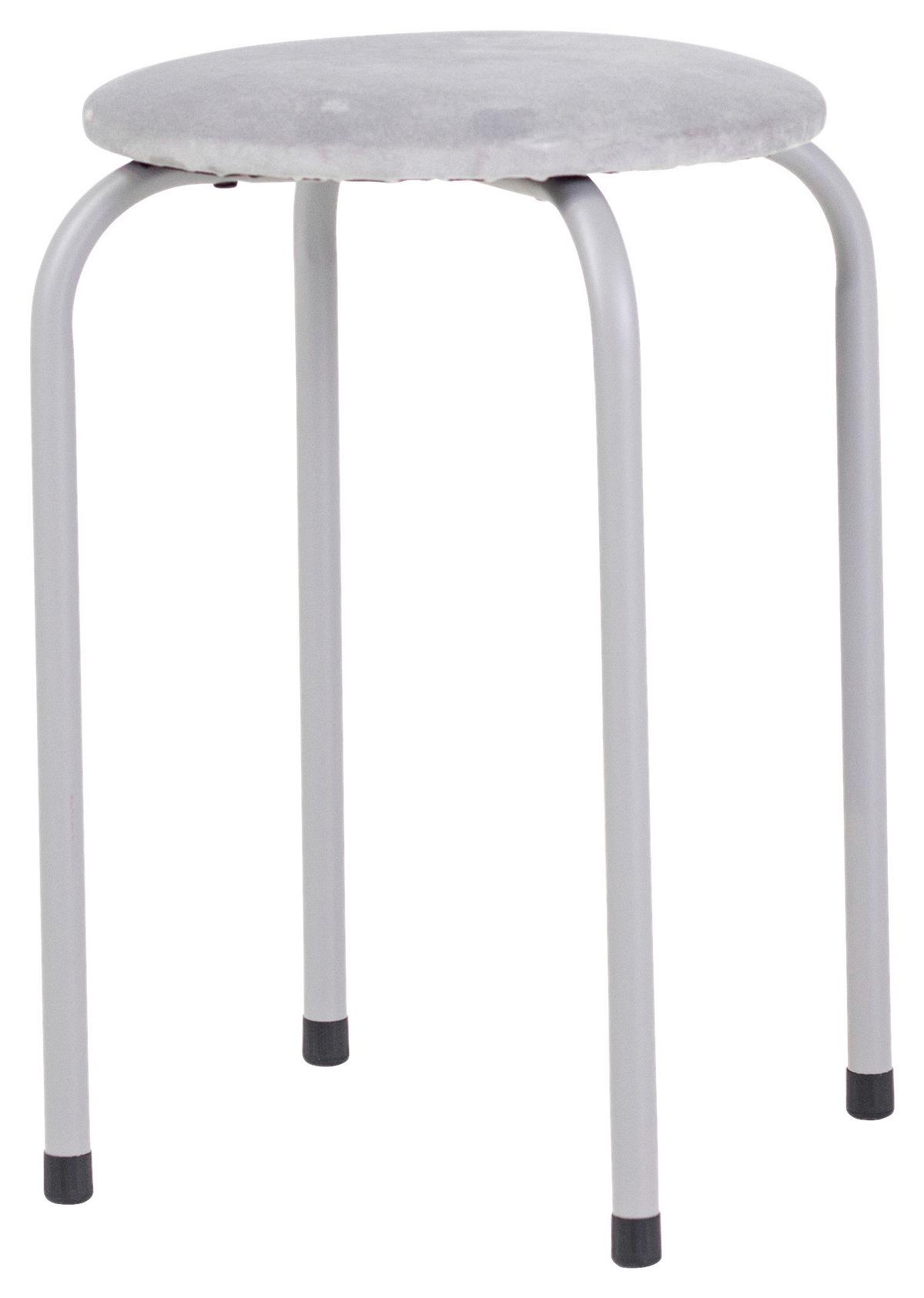 Stapelhocker in Grau - Grau, KONVENTIONELL, Textil/Metall (30/45/30cm) - Mömax