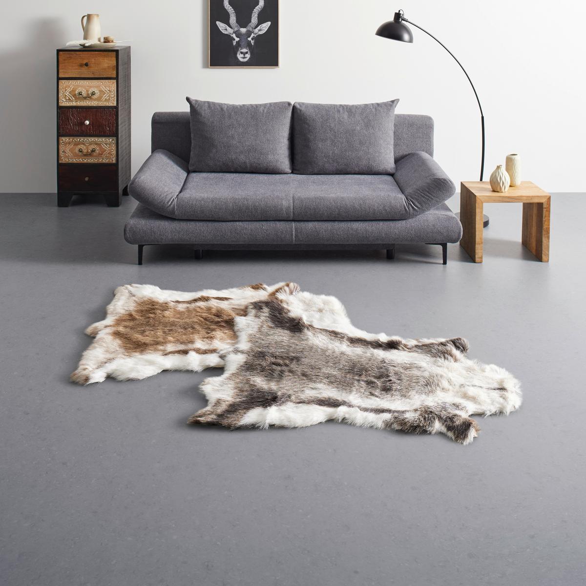 Kunstfell Rudolf in Braun ca. 90x110cm - Braun, MODERN, Textil/Fell (90/110cm) - Modern Living