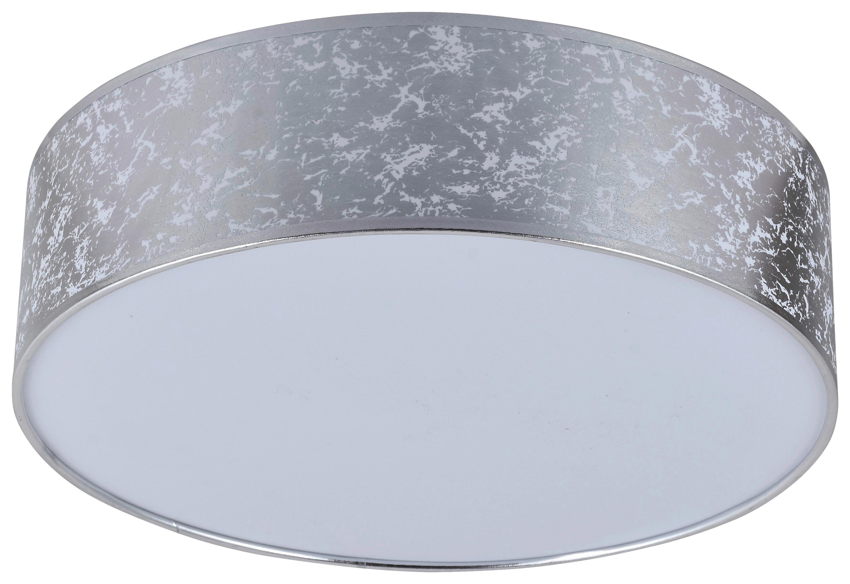 plafonnier Silver max. 10 Watt - couleur argentée, Konventionell, métal/textile (40/11cm) - Premium Living