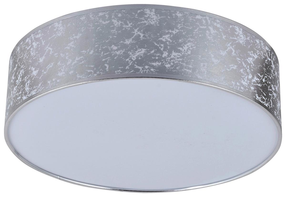 plafonnier Silver max. 10 Watt - couleur argentée, Konventionell, métal/textile (40/11cm) - Premium Living