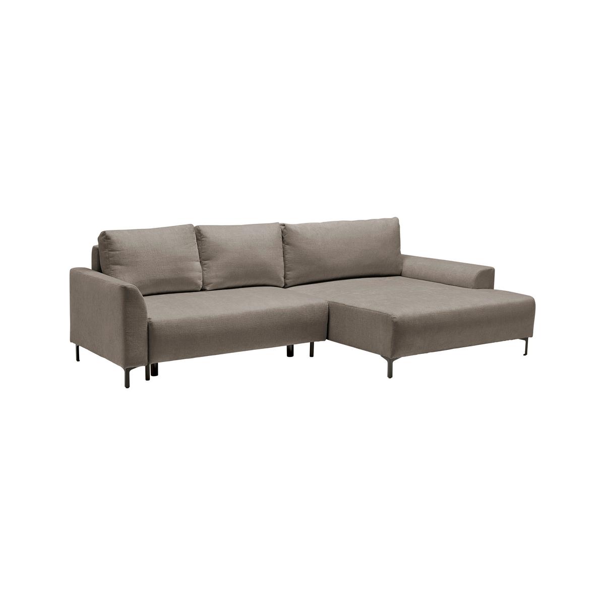 Ecksofa Integra Taupe - Taupe/Schwarz, Textil/Metall (294/81-93/170cm) - Mömax