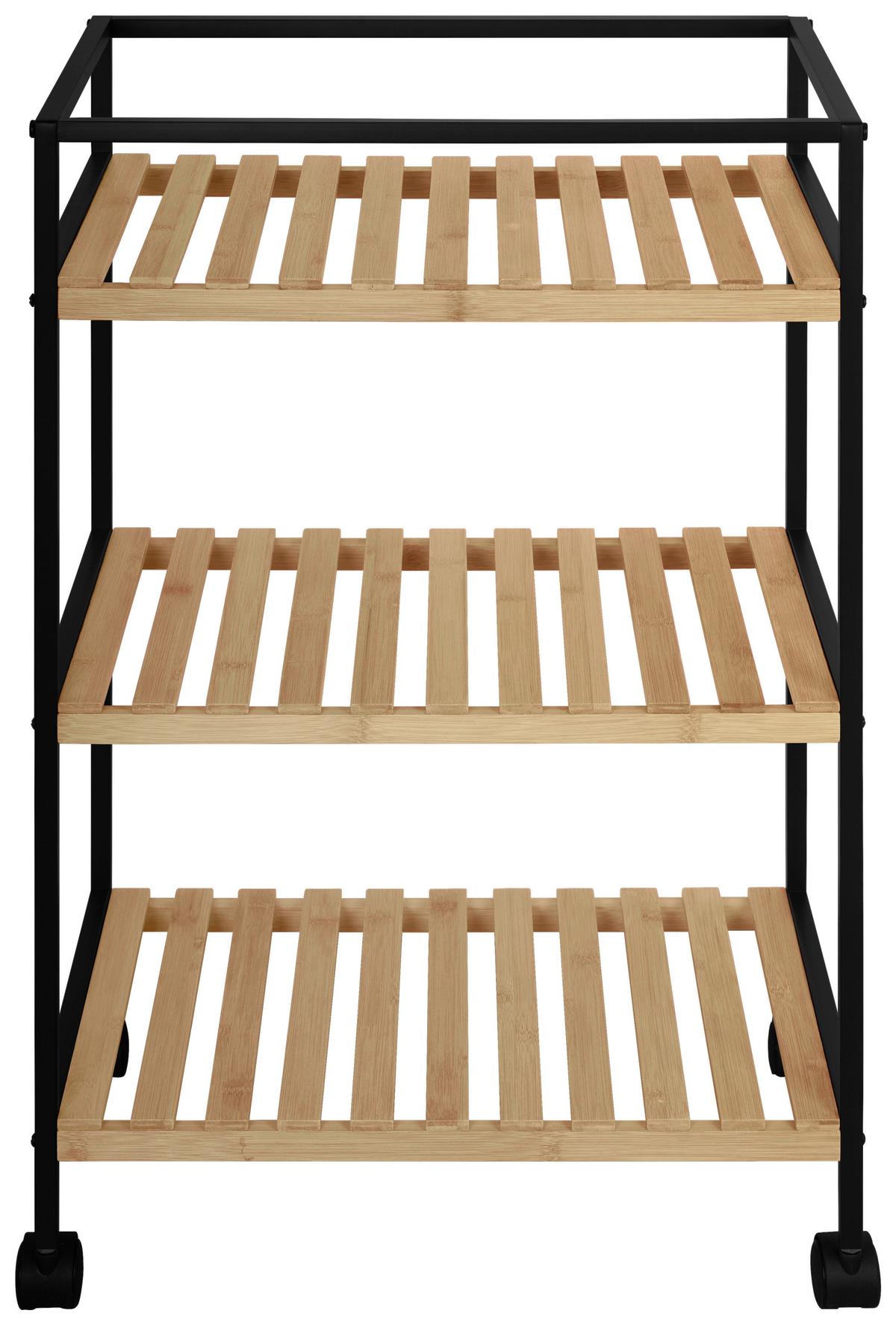Allzweckwagen Azra II in Naturfarben/Schwarz - Schwarz/Naturfarben, MODERN, Naturmaterialien/Kunststoff (47/78/33cm) - Mömax