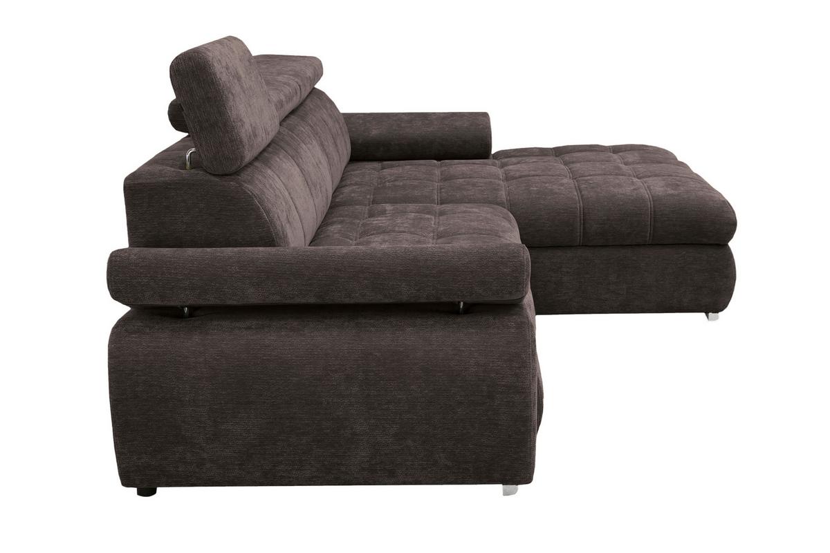 Kutna Garnitura Vegas - tamno smeđa/srebrne boje, Design, drvo/tekstil (294/173cm) - Modern Living