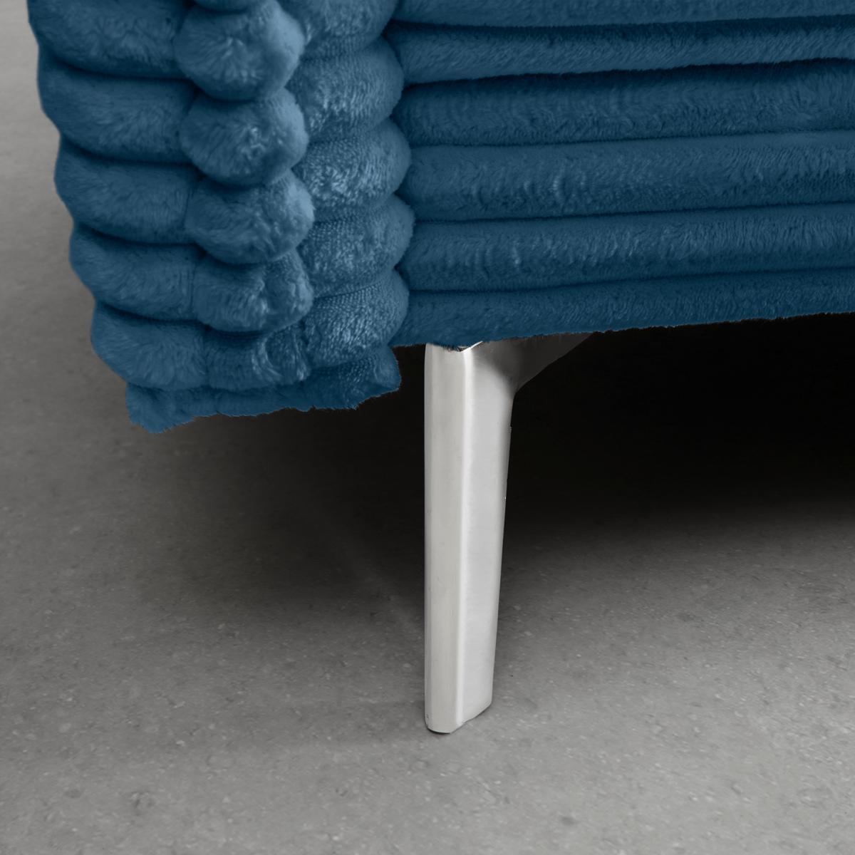 Mega Sofa Kiss - boje kroma/plava, Moderno, drvo/metal (241/90/117cm) - Mömax