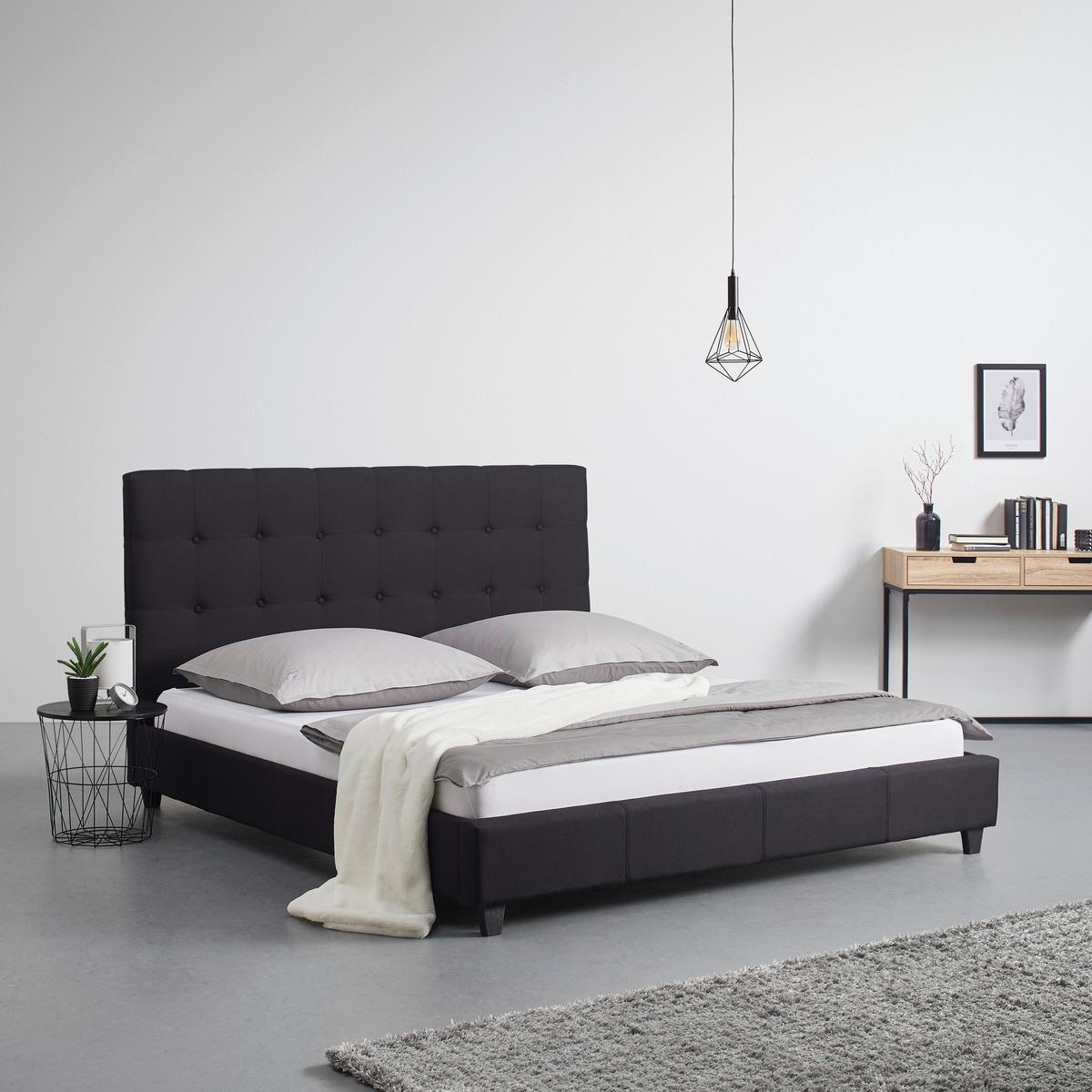 Polsterbett Frederico ca. 180x200 cm Schwarz - Schwarz, MODERN, Holz/Holzwerkstoff (180/200cm) - Bessagi Home