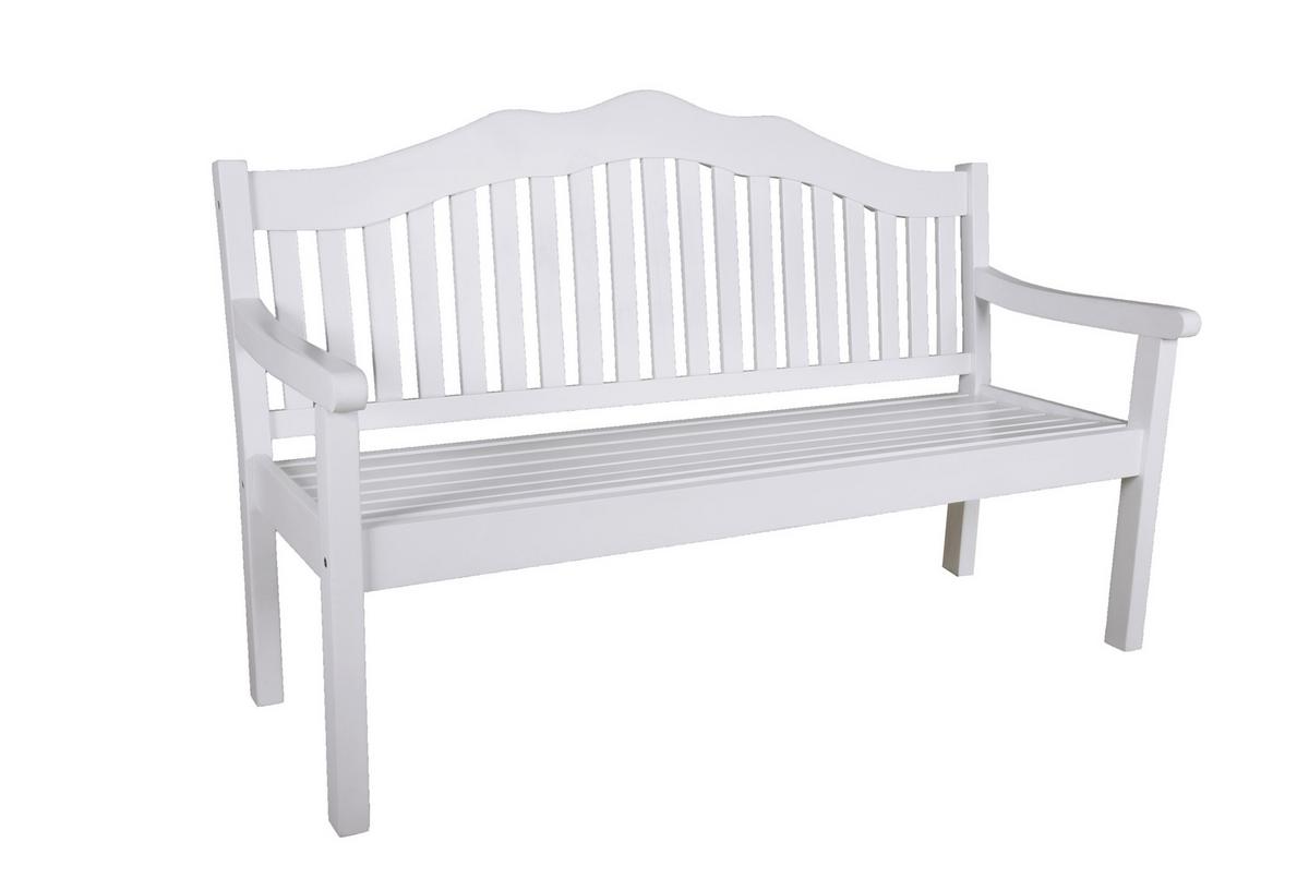 Gartenbank Austin Weiß ca. 160x103x64 cm Holz - Eukalyptusholzfarben/Weiß, Basics, Holz (160/103/64cm) - Gardenson