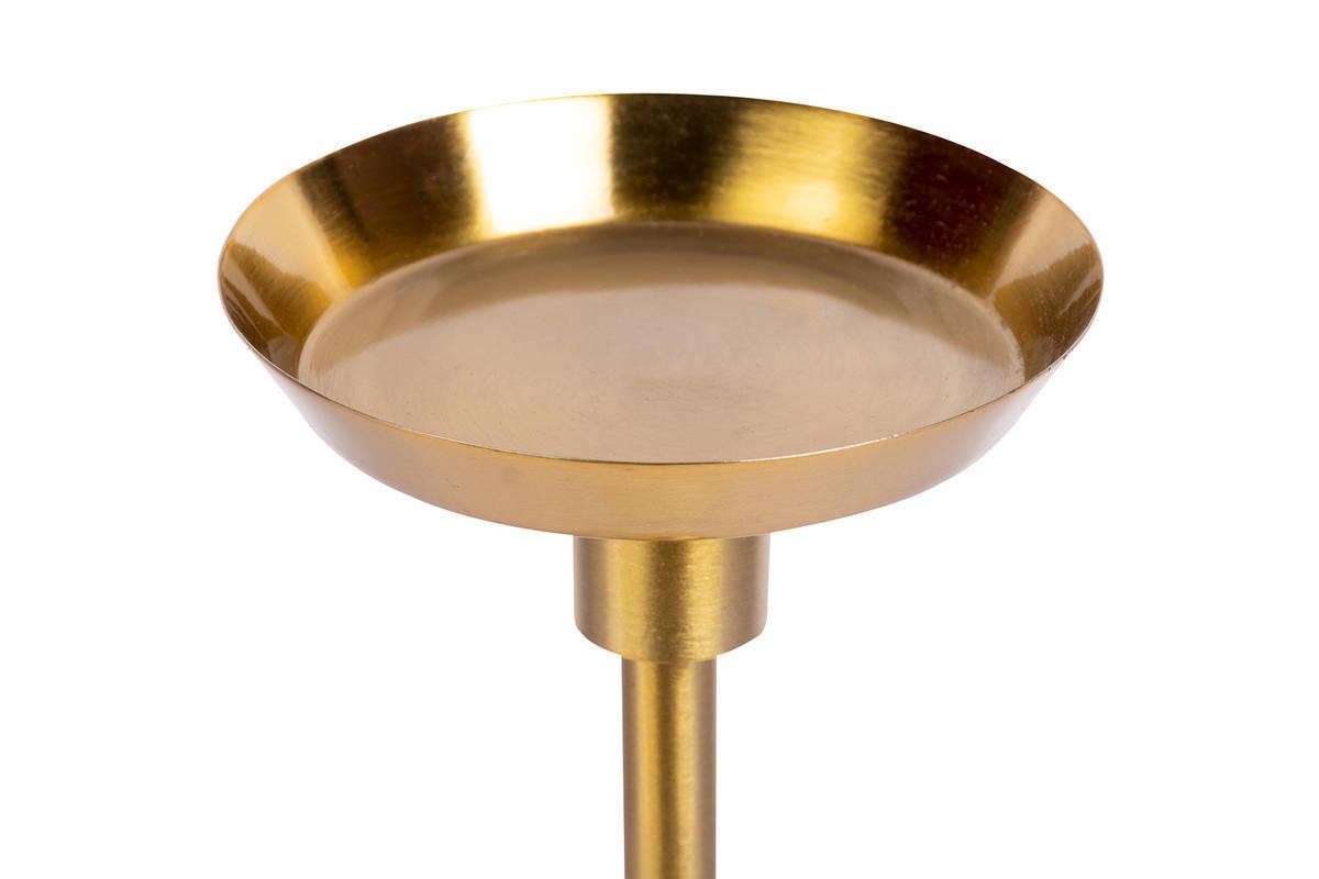 KERZENSTÄNDER KERZENHALTER FAYYA 225 - Goldfarben/Schwarz, Trend, Stein/Metall (10/30/10cm) - Kayoom