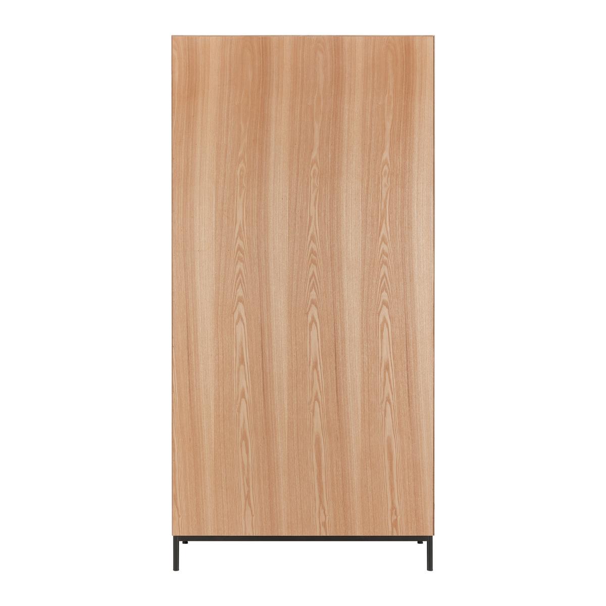vitrine MILANO - Eschefarben/Schwarz, Modern, Glas/Holz (90/186/40cm) - Bessagi Home
