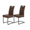 Schwingstuhl-Set Betty S 2er-Set ca. 43x99 cm Braun - Schwarz/Braun, MODERN, Textil/Metall (43/61/99cm) - MID.YOU