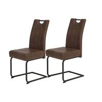 Schwingstuhl-Set Betty S 2er-Set ca. 43x99 cm Braun - Schwarz/Braun, MODERN, Textil/Metall (43/61/99cm) - MID.YOU