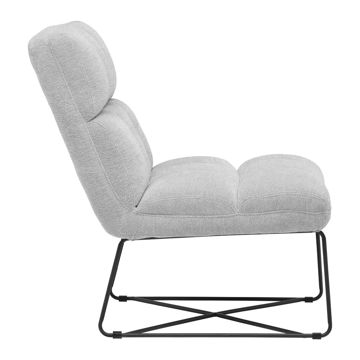 Sessel Marco Hellgrau - Hellgrau/Schwarz, Modern, Textil/Metall (62/86/87cm) - Based