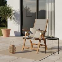 Gartensessel Acapulco Akazie/Textil klappbar - Grau/Akaziefarben, ROMANTIK / LANDHAUS, Holz/Textil (61,5/110,5/68cm) - Gardenson