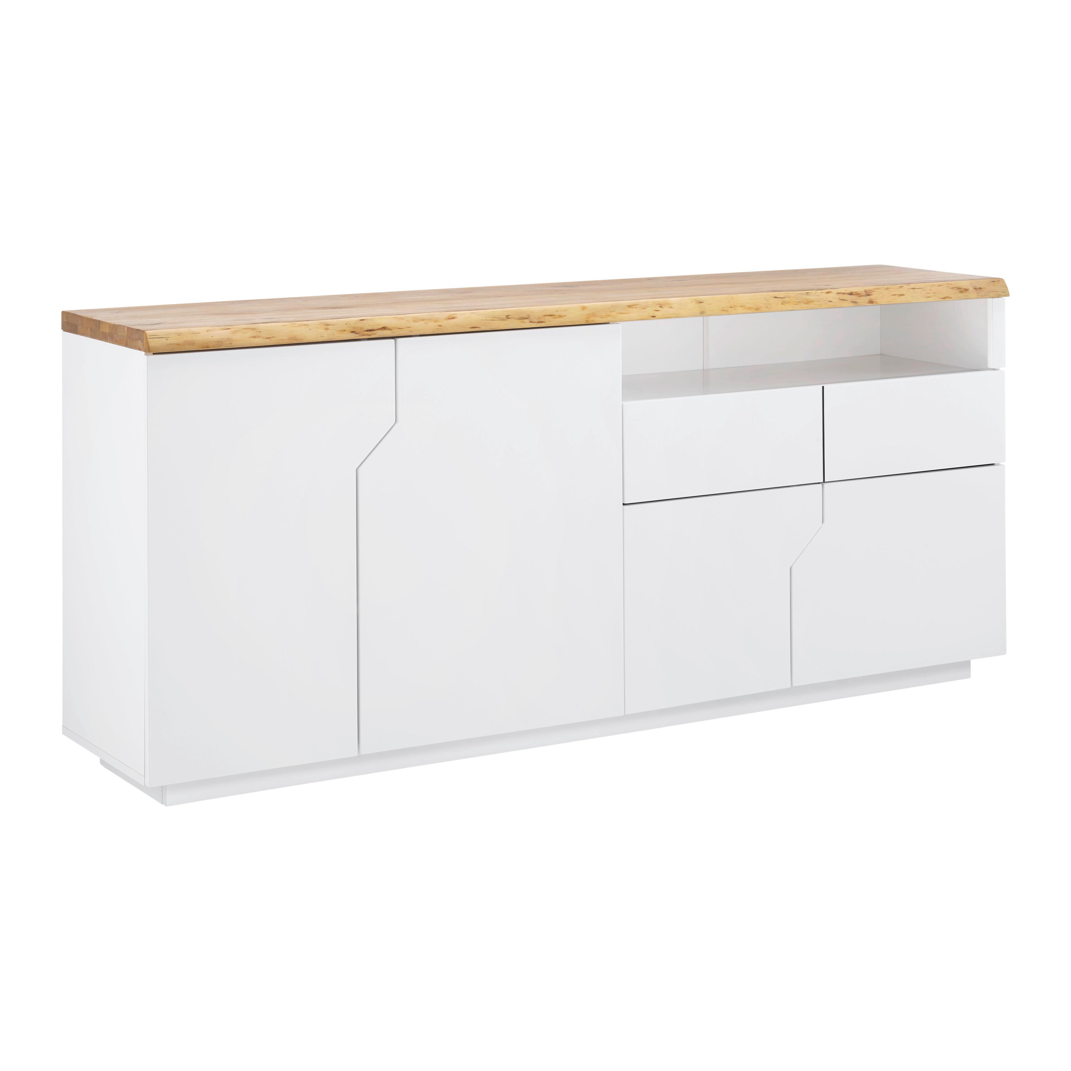 Sideboard Carlos Eichefarben/ Weiß Echtholz - Eichefarben/Weiß, MODERN, Holz (180/80,5/42cm) - Bessagi Home