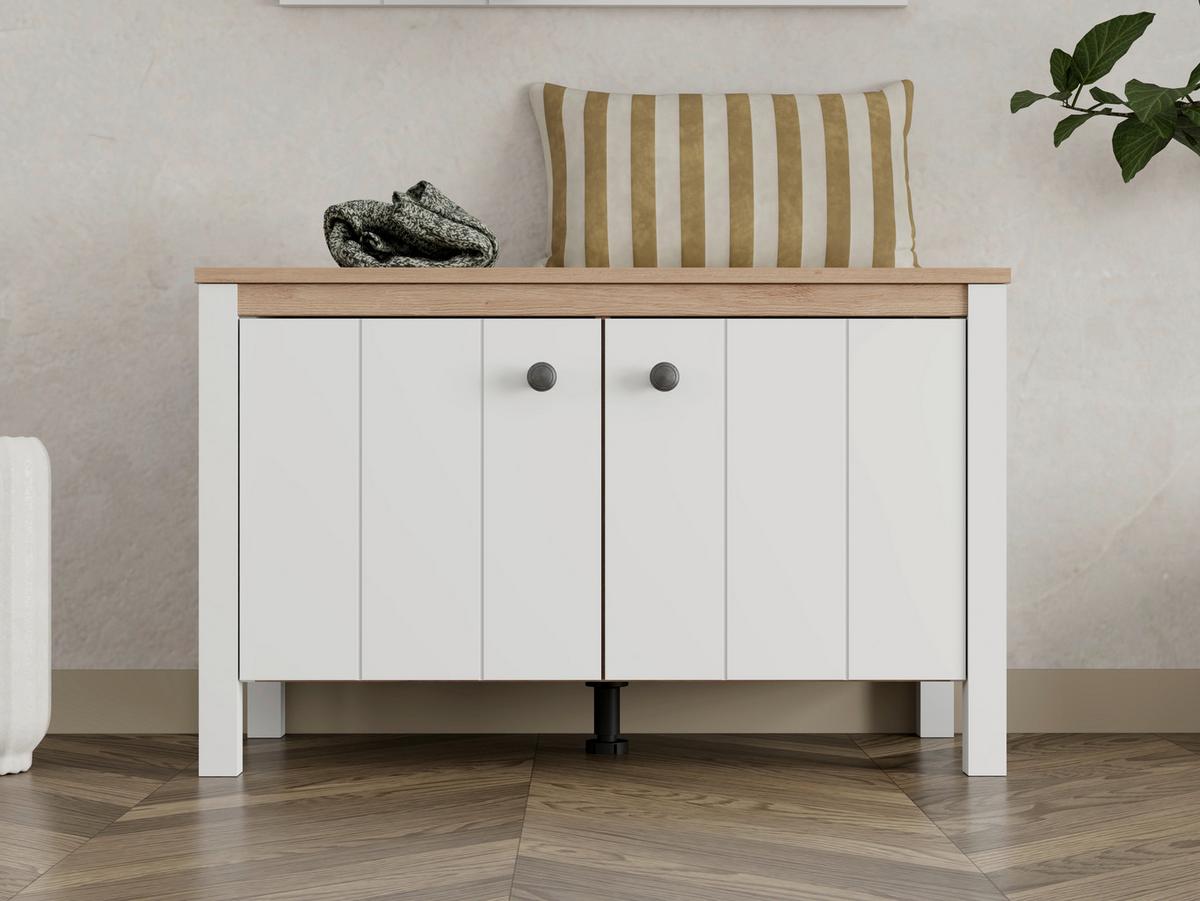 Előszobapad Bedford - fekete/Artisan tölgy, Romantik / Landhaus, műanyag/faalapú anyag (85,5/53,5/40cm)