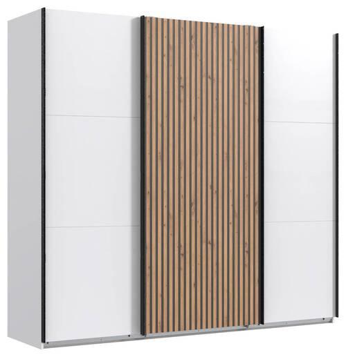 Schwebetürenschrank Andorra Eichefarben ca. 250x218x65cm - Eichefarben/Graphitfarben, KONVENTIONELL, Holzwerkstoff/Metall (250/218/65cm) - Premium Living