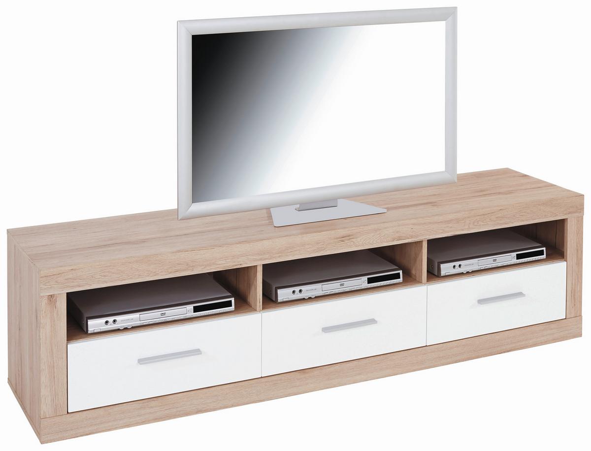 Tv Komoda Malta - bijela/boje hrasta, Moderno, drvo/plastika (185/50/42cm) - Modern Living