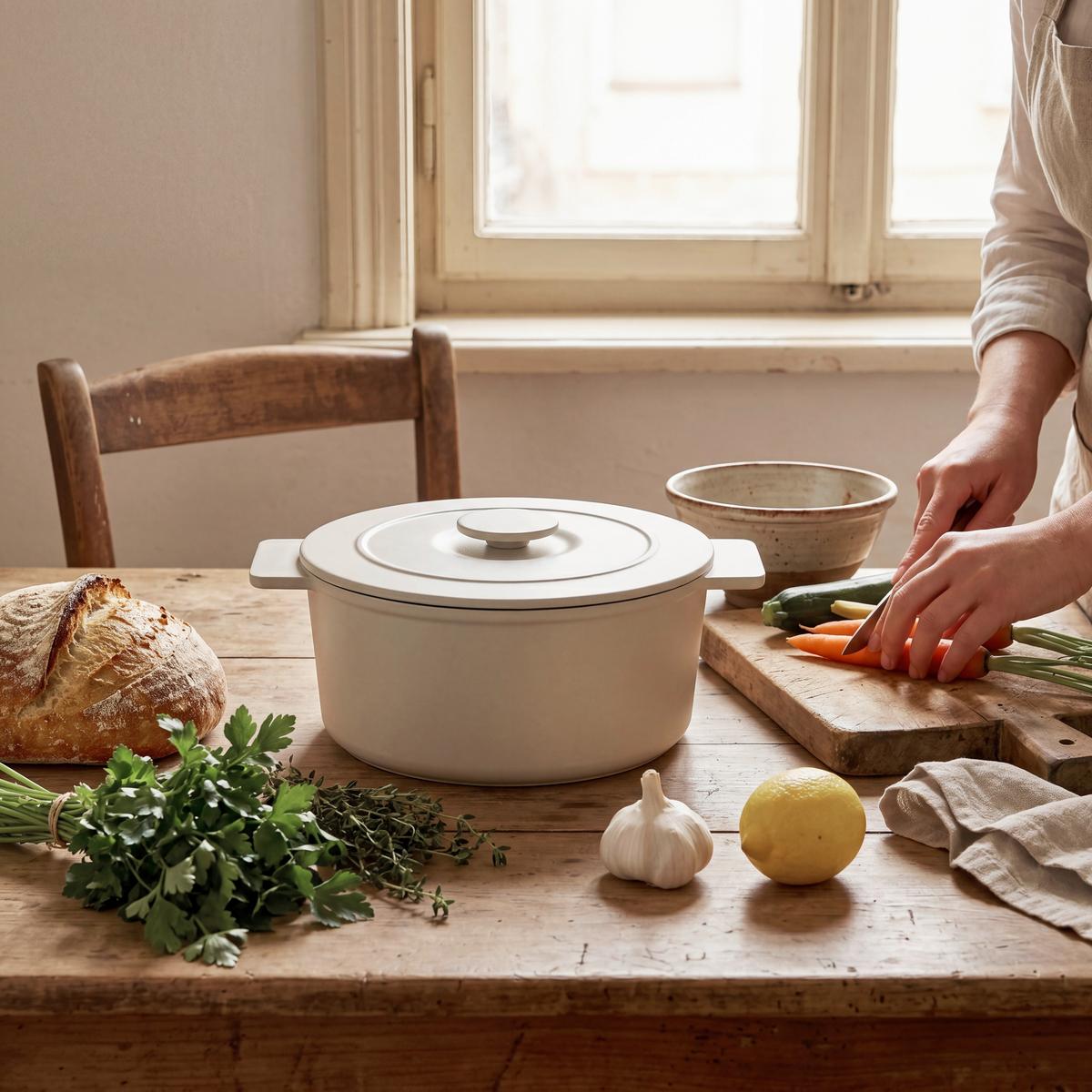 Oală Rony cca. 5,5 L - bej, Konventionell, metal (26/12cm) - Gourmesto