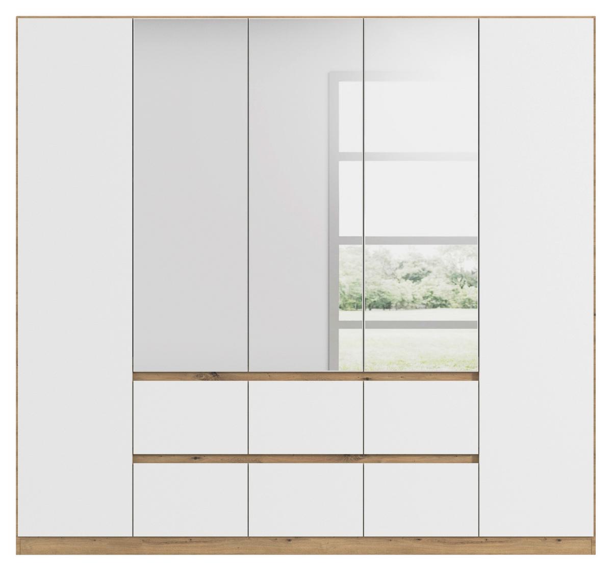 DULAP  USI ROTATIVE MAINZ - argintiu/alb, Basics, material pe bază de lemn (226/210/54cm) - Modern Living