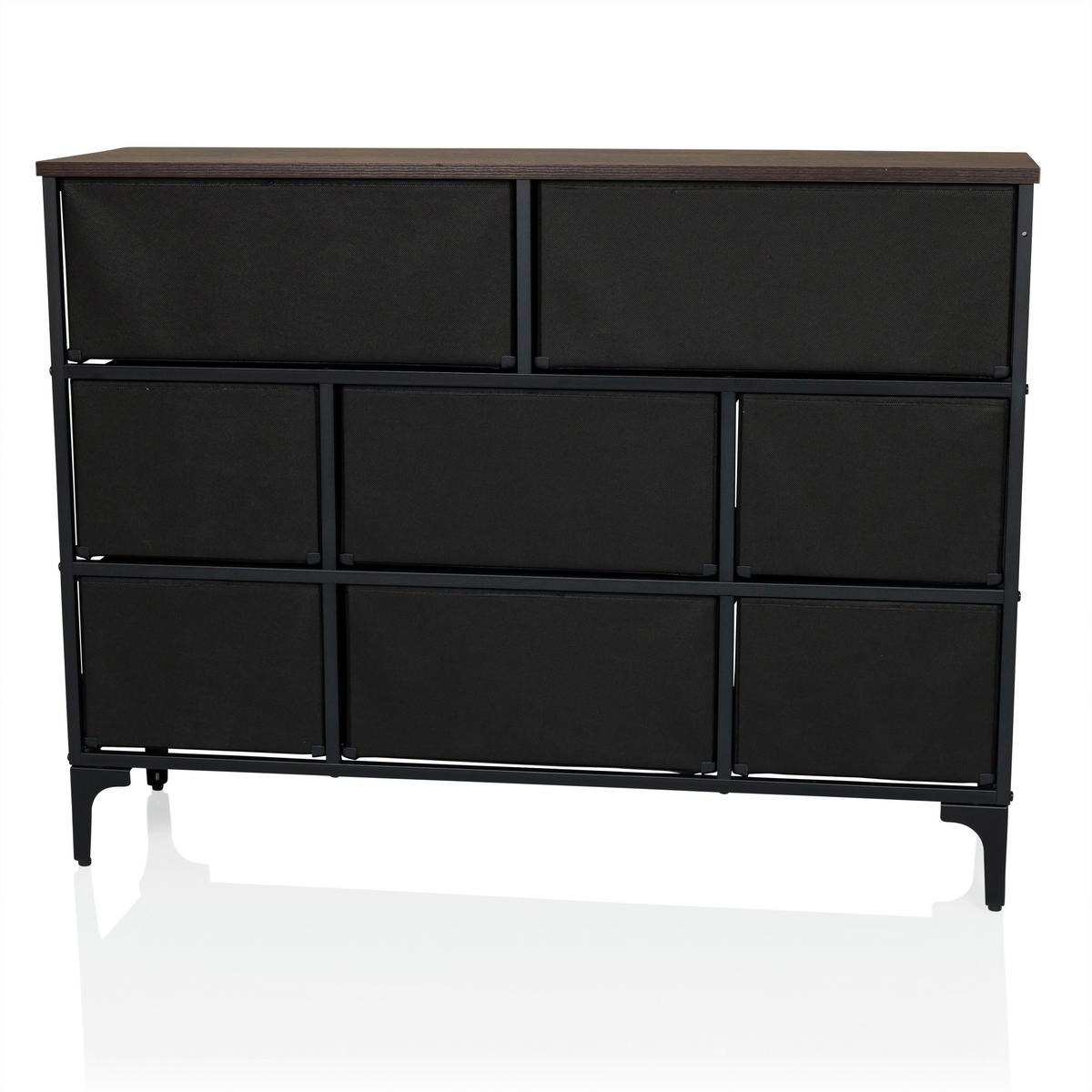 Komoda Ameriko B, Večbarvno - črna/večbarvno, Moderno, kovina/tekstil (102,5/77,5/30cm) - MID.YOU