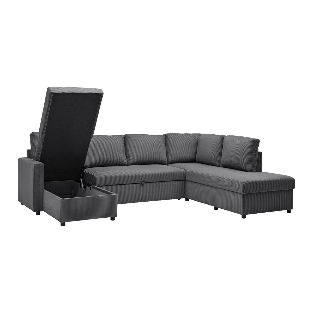 Sarokkanapé Martina - antracit, Modern, faalapú anyag/textil (276/89/204cm) - Mömax