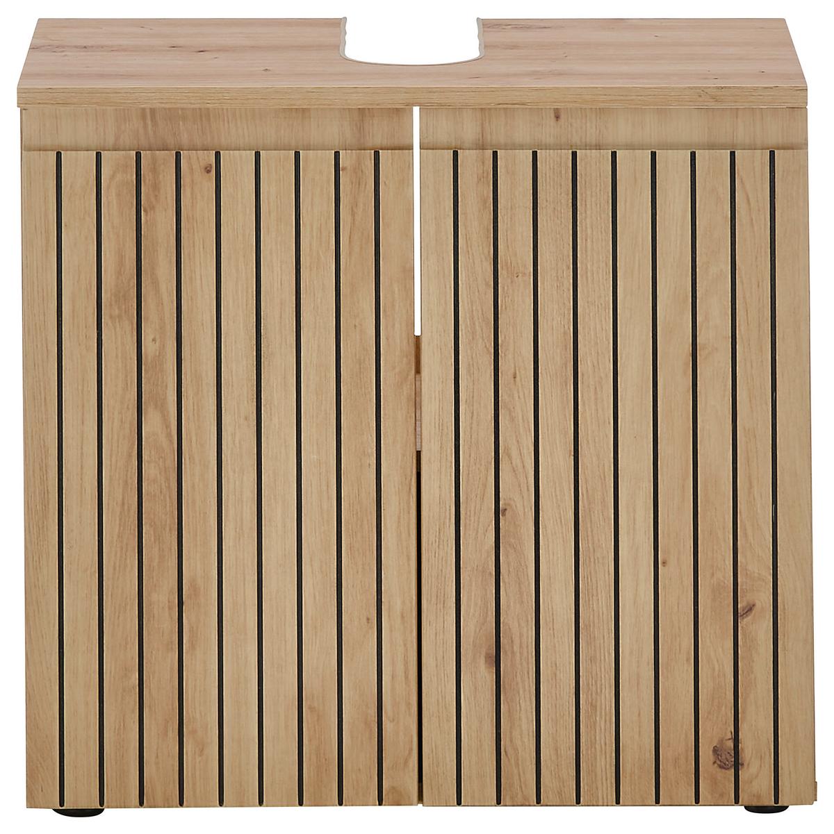 SZAFKA POD UMYWALKĘ AUSTIN - czarny/dąb artisan, Modern, materiał drewnopochodny/tworzywo sztuczne (60/57/36cm) - MID.YOU