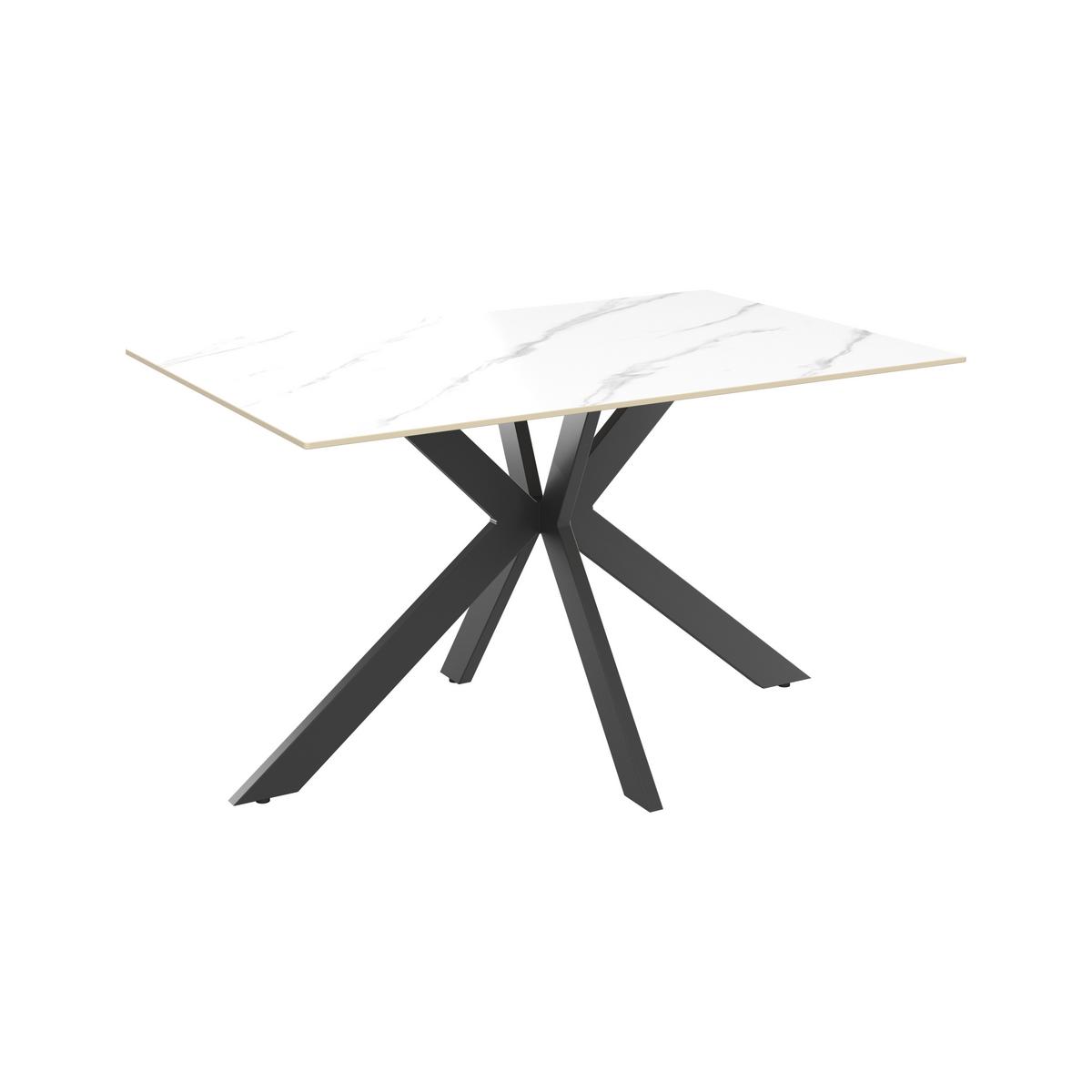Jedilna Miza Anton, Siva, Keramika, 140x90 - črna/bela, Moderno, kovina/keramika (140/75/90cm)