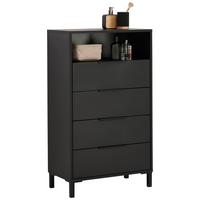 KOMODA WYSOKA INOVA - antracytowy/czarny, Basics, materiał drewnopochodny/tworzywo sztuczne (60/103,5/33cm) - home24