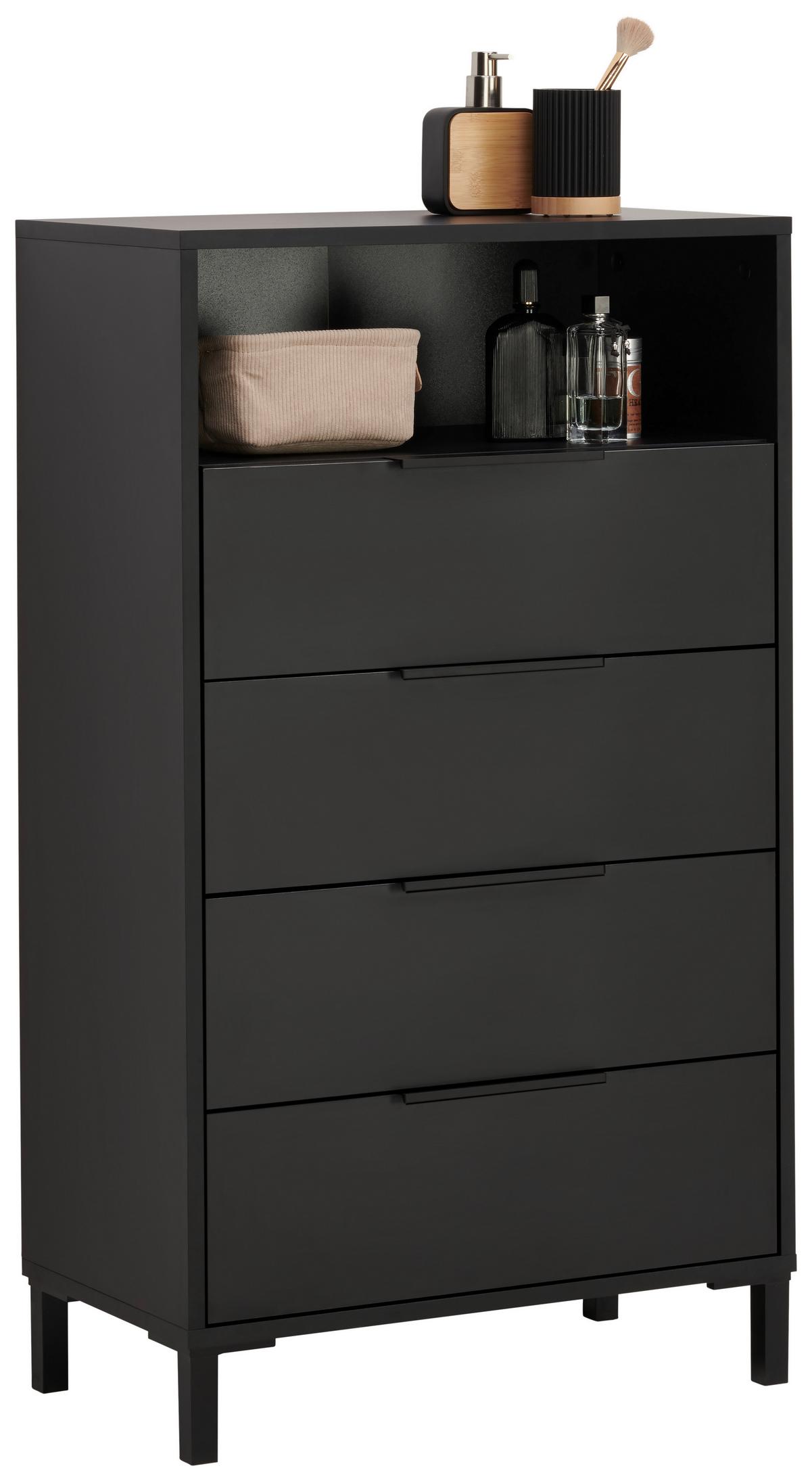 KOMODA WYSOKA INOVA - antracytowy/czarny, Basics, materiał drewnopochodny/tworzywo sztuczne (60/103,5/33cm) - home24
