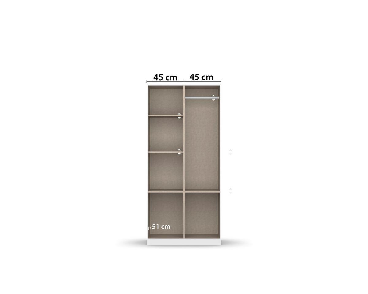 Ormar S Klasičnim Vratima Berlin - bijela/siva, Moderno, drvni materijal/plastika (91/197/54cm) - Modern Living
