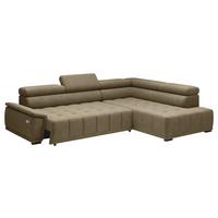 Ecksofa Taupe - Taupe/Schwarz, Modern, Kunststoff/Textil (283/206cm) - Premium Living